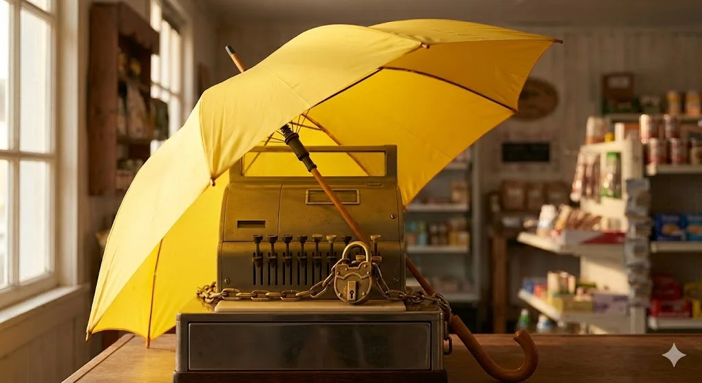 신용불량자 압류 해제 및 빚 탕감 실전 루트: 신용 점수 700점 복구 전략 (제3편) 6 가게 안에서 노란우산공제 증서를 들고 웃는 소상공인 사장님