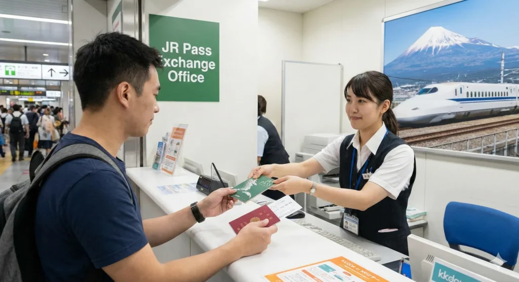 클룩 vs KKday 완벽 비교: 2026 해외여행 유심·티켓 검색 1위는? 5 일본 여행 필수품 JR패스 유레일패스 최저가 예약 및 현지 실물 티켓 교환 모습