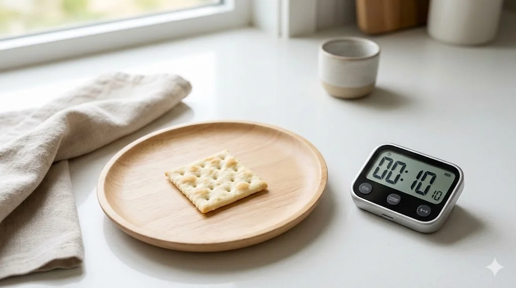 나만 왜 살쪄? 10초 만에 확인하는 '살 안 찌는 체질' 자가진단 크래커 테스트 3 살 안 찌는 체질 판별을 위해 크래커 테스트를 하는 한국 여성